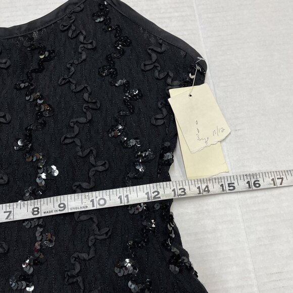 Vintage Ala Carte Y2K Dress 12 Black Sequin Asymmetric Layer Mesh Whimsy Hoco - Picture 15 of 15